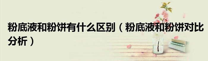 粉底液和粉饼有什么区别（粉底液和粉饼对比分析）