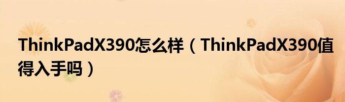 ThinkPadX390怎么样（ThinkPadX390值得入手吗）