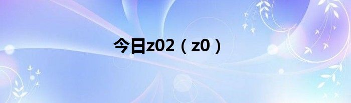 今日z02（z0）