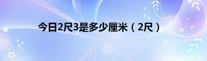 今日2尺3是多少厘米（2尺）