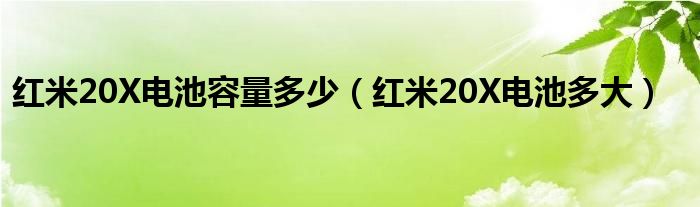 红米20X电池容量多少（红米20X电池多大）