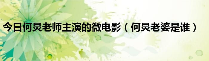 今日何炅老师主演的微电影（何炅老婆是谁）