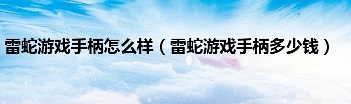 雷蛇游戏手柄怎么样（雷蛇游戏手柄多少钱）