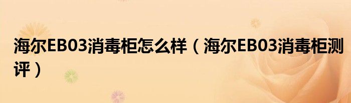 海尔EB03消毒柜怎么样（海尔EB03消毒柜测评）
