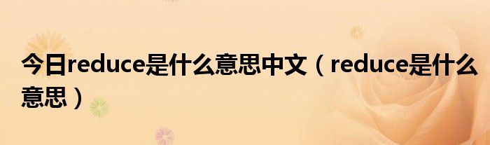 今日reduce是什么意思中文（reduce是什么意思）