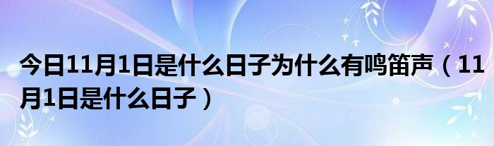 今日11月1日是什么日子为什么有鸣笛声（11月1日是什么日子）
