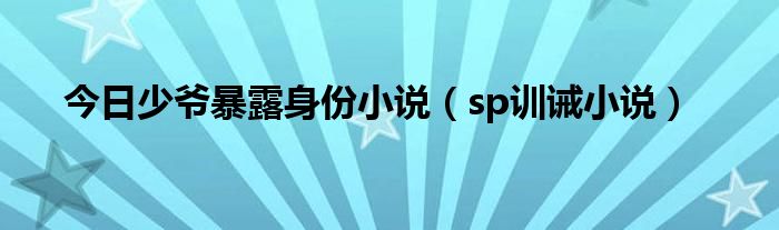 今日少爷暴露身份小说（sp训诫小说）