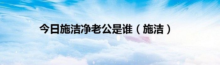 今日施洁净老公是谁（施洁）