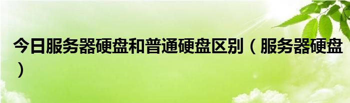 今日服务器硬盘和普通硬盘区别（服务器硬盘）