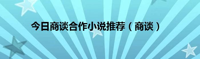 今日商谈合作小说推荐（商谈）
