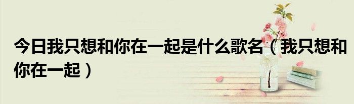 今日我只想和你在一起是什么歌名（我只想和你在一起）