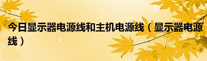 今日显示器电源线和主机电源线（显示器电源线）