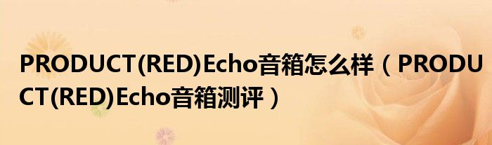 PRODUCT(RED)Echo音箱怎么样（PRODUCT(RED)Echo音箱测评）