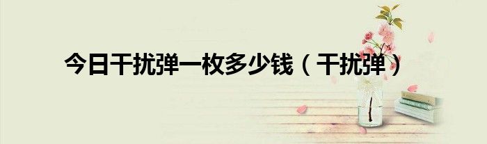 今日干扰弹一枚多少钱（干扰弹）