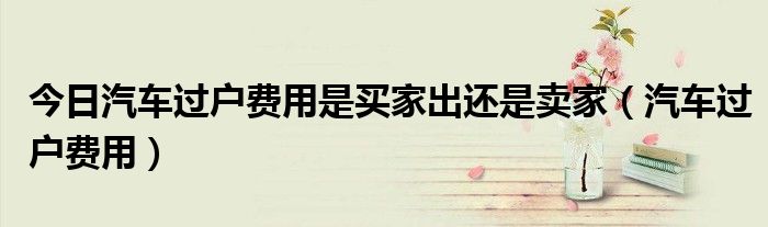 今日汽车过户费用是买家出还是卖家（汽车过户费用）