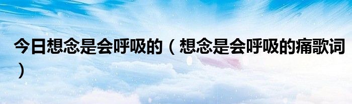 今日想念是会呼吸的（想念是会呼吸的痛歌词）