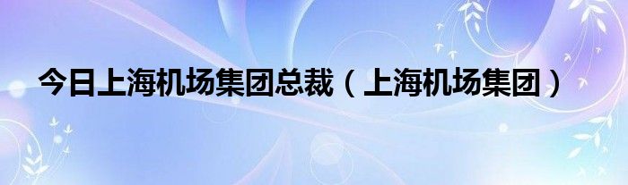 今日上海机场集团总裁（上海机场集团）