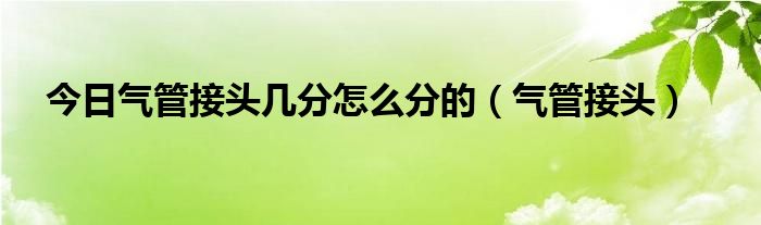 今日气管接头几分怎么分的（气管接头）