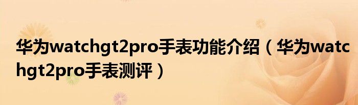华为watchgt2pro手表功能介绍（华为watchgt2pro手表测评）