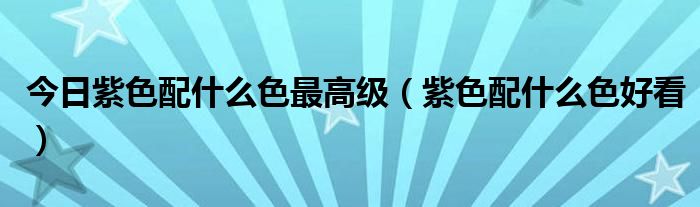 今日紫色配什么色最高级（紫色配什么色好看）