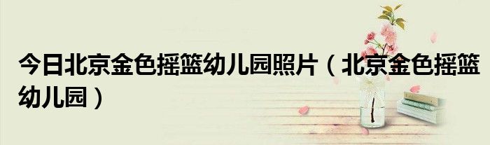 今日北京金色摇篮幼儿园照片（北京金色摇篮幼儿园）