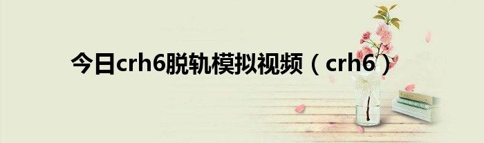 今日crh6脱轨模拟视频（crh6）