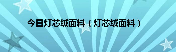今日灯芯绒面料（灯芯绒面料）