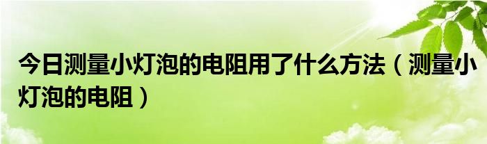 今日测量小灯泡的电阻用了什么方法（测量小灯泡的电阻）