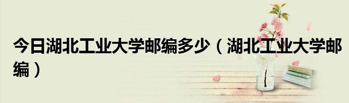 今日湖北工业大学邮编多少（湖北工业大学邮编）