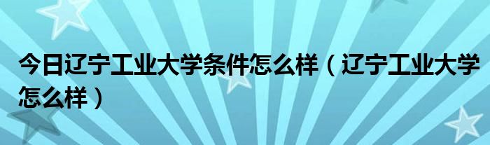 今日辽宁工业大学条件怎么样（辽宁工业大学怎么样）