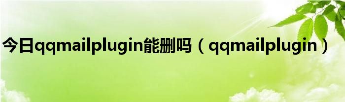 今日qqmailplugin能删吗（qqmailplugin）