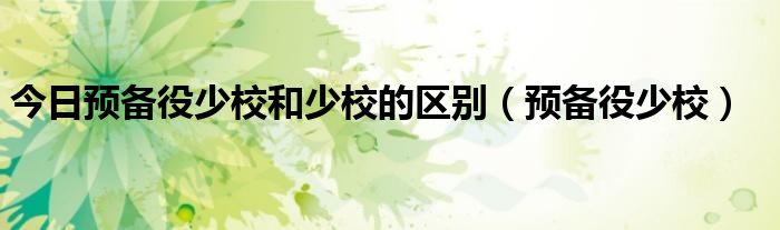 今日预备役少校和少校的区别（预备役少校）