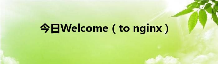 今日Welcome（to nginx）