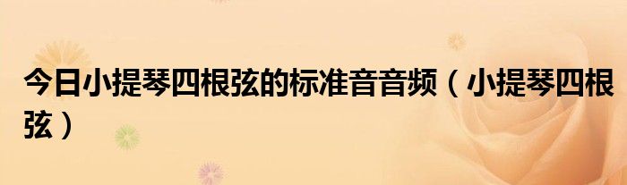 今日小提琴四根弦的标准音音频（小提琴四根弦）