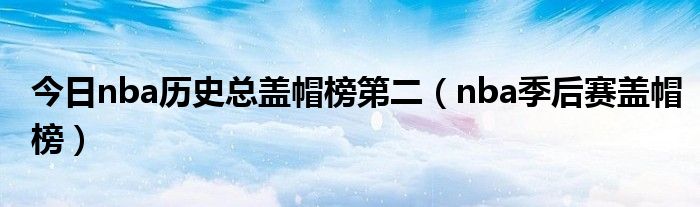今日nba历史总盖帽榜第二（nba季后赛盖帽榜）
