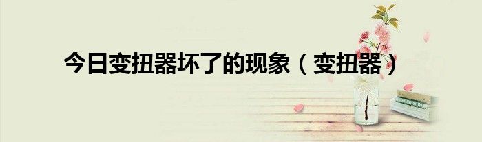 今日变扭器坏了的现象（变扭器）