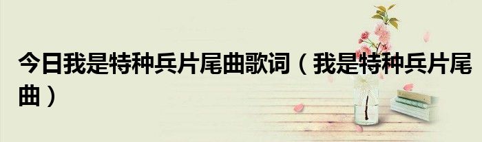 今日我是特种兵片尾曲歌词（我是特种兵片尾曲）