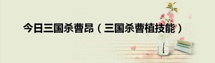 今日三国杀曹昂（三国杀曹植技能）