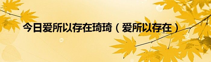 今日爱所以存在琦琦（爱所以存在）