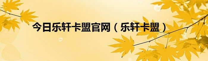 今日乐轩卡盟官网（乐轩卡盟）