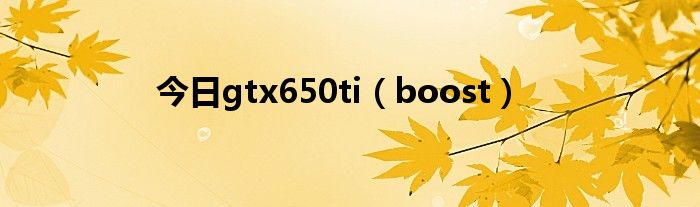 今日gtx650ti（boost）