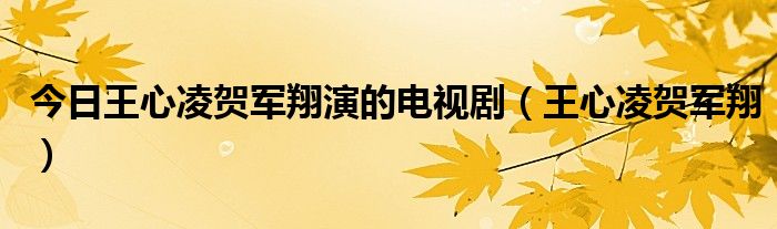 今日王心凌贺军翔演的电视剧（王心凌贺军翔）