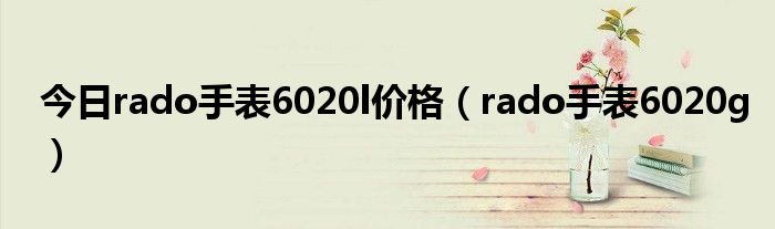 今日rado手表6020l价格（rado手表6020g）