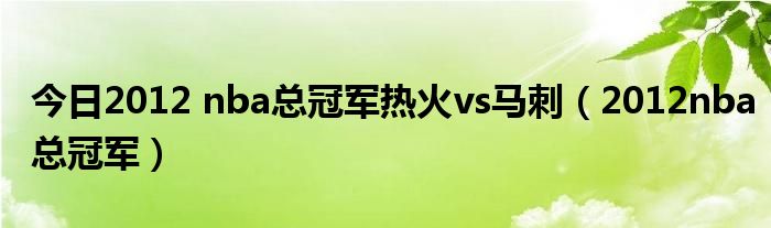 今日2012 nba总冠军热火vs马刺（2012nba总冠军）