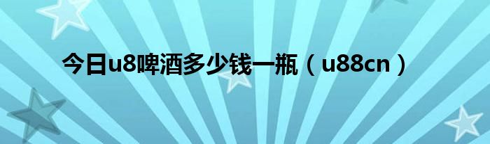 今日u8啤酒多少钱一瓶（u88cn）