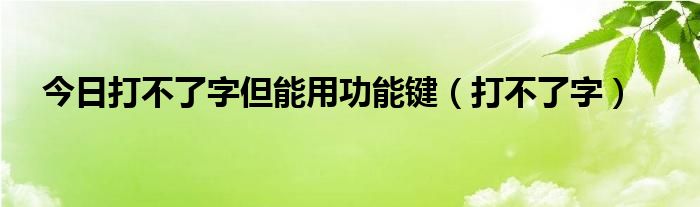 今日打不了字但能用功能键（打不了字）