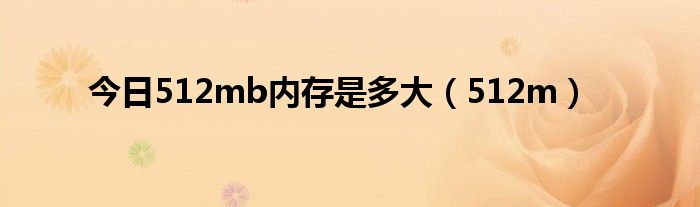 今日512mb内存是多大（512m）