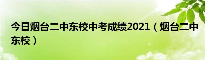 今日烟台二中东校中考成绩2021（烟台二中东校）