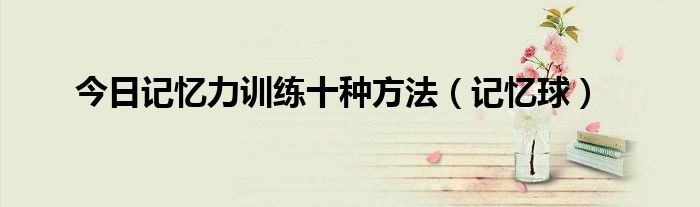 今日记忆力训练十种方法（记忆球）