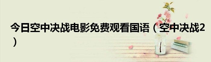 今日空中决战电影免费观看国语（空中决战2）
